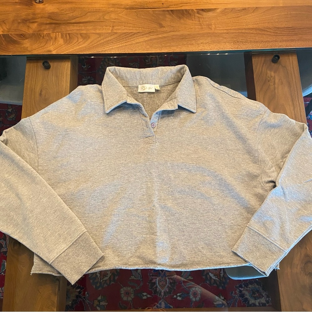 Cropped Fleece Polo
